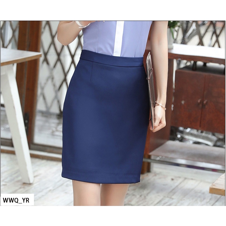 Chân váy bút chì ngắn trên gối phong cách công sở, bút chì trơn dài 50cm