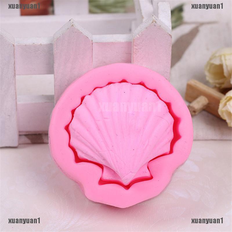 {XUANYUAN}Big Sea Shell Shape 3D Silicone Fondant Cake Mold Tools Bakeware