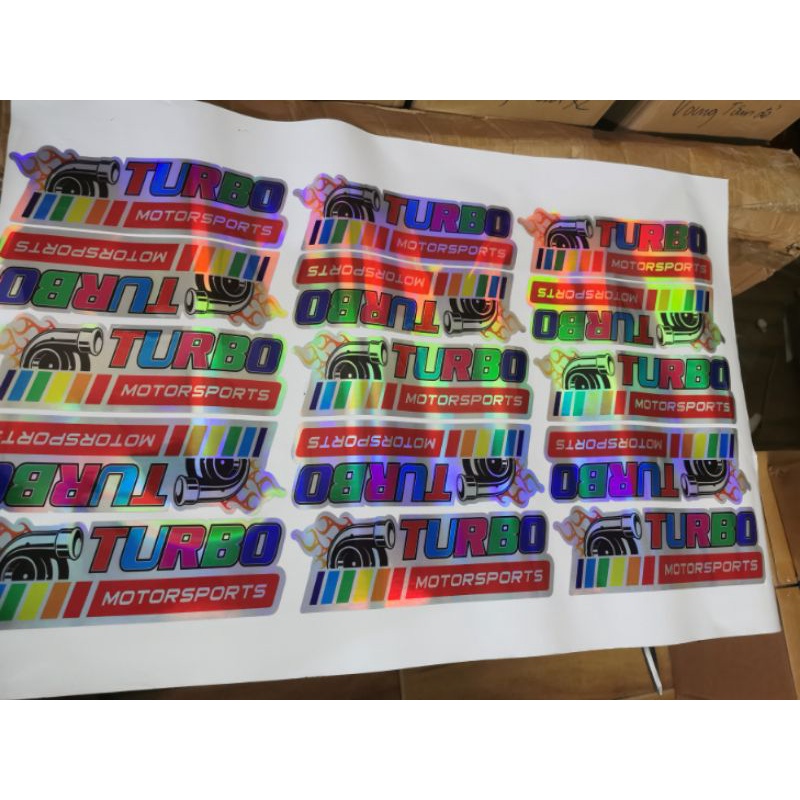 Tem dân trang trí xe tải VẠN DẶM BÌNH AN, tem dán TURBO 7 màu siêu chất.