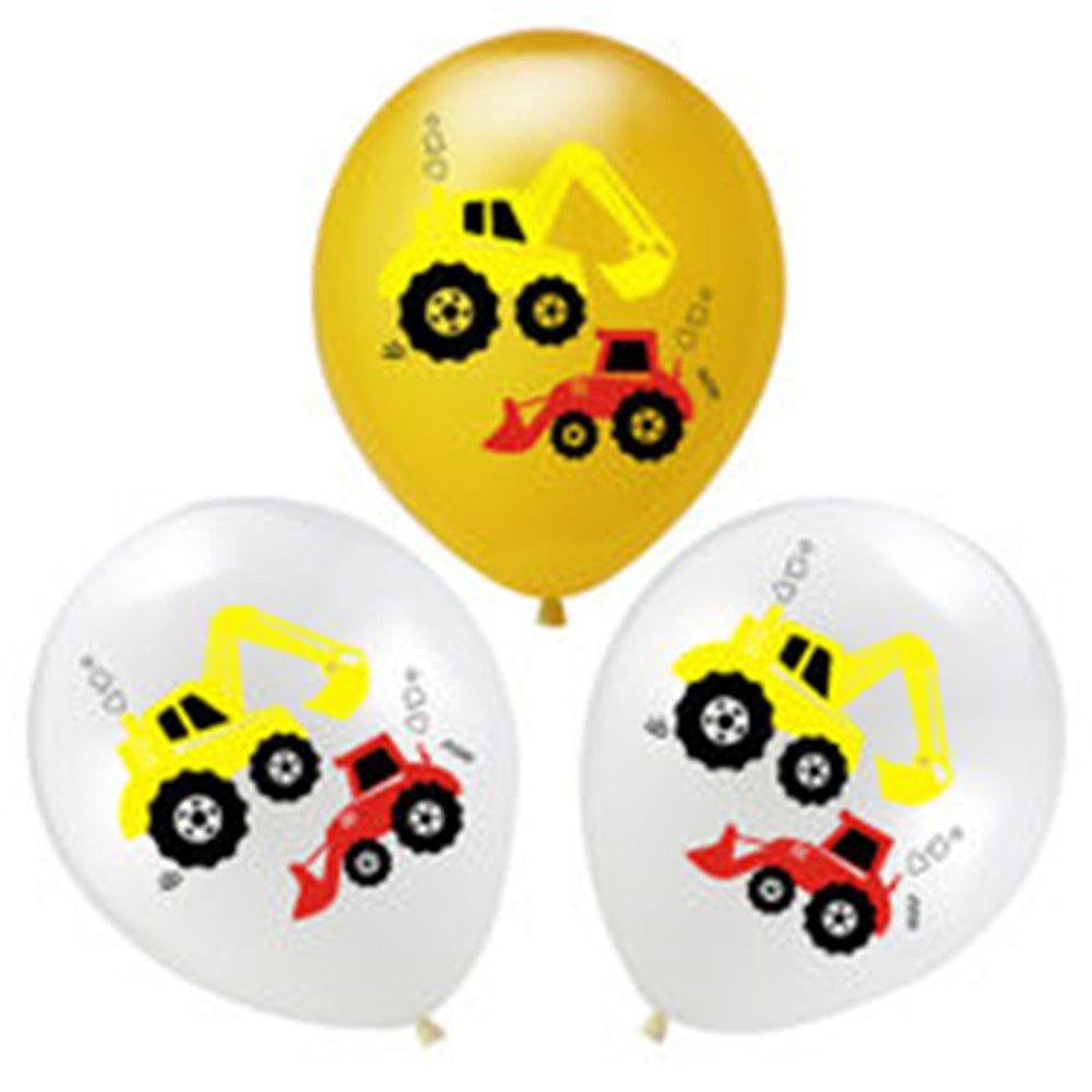 Set 10 Bong Bóng Cao Su Chủ Đề Máy Xúc Dành Cho Bé