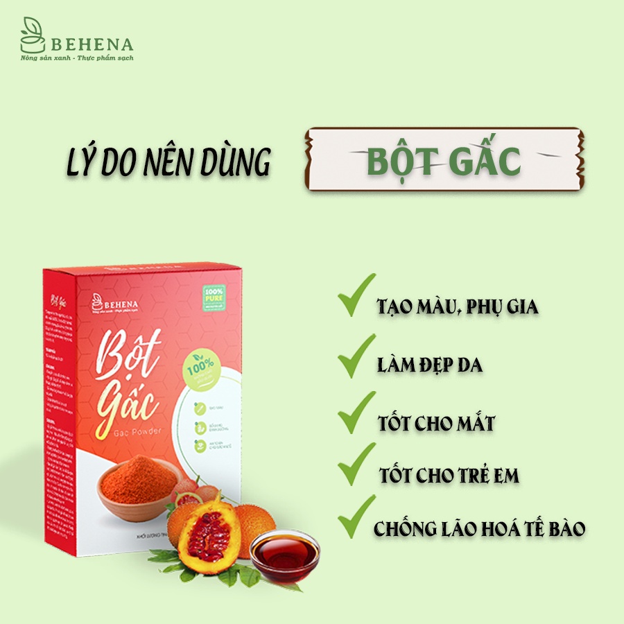 Bột Gấc khô nguyên chất tạo màu BEHENA  - an toàn - nguyên liệu làm bánh nấu xôi hộp 50g_Minh Anpha