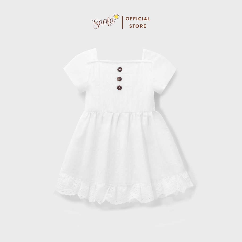 Đầm Bé Gái/Váy Bé Phong Cách Tiểu Thư Trắng Tinh Khôi Đáng Yêu - SNOWIE DRESS- DRC020 - SAOLA KIDS CLOTHING