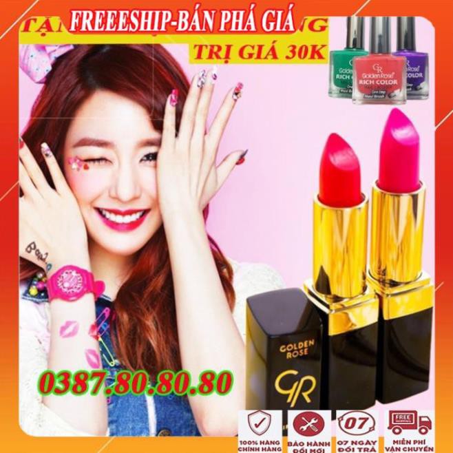 Son môi cao cấp không lem, không khô môi, chuẩn màu/Son lì đẹp lâu trôi golden rose lipstick