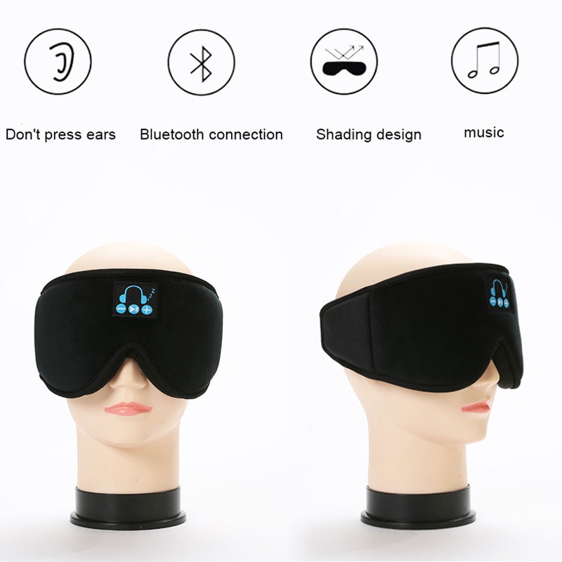 Bịt Mắt Ngủ 3D Kết Nối Bluetooth 5.0 Không Dây Thoáng Khí Có Phát Nhạc Dùng Khi Đi Du Lịch
