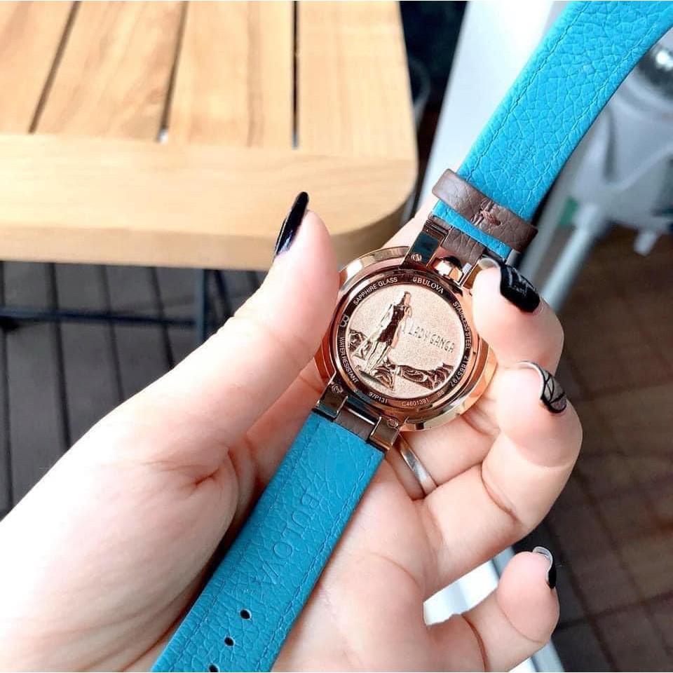 Đồng hồ nữ chính hãng Bulova 97P131 - Máy Quartz pin - Kính Sapphire - Dây da
