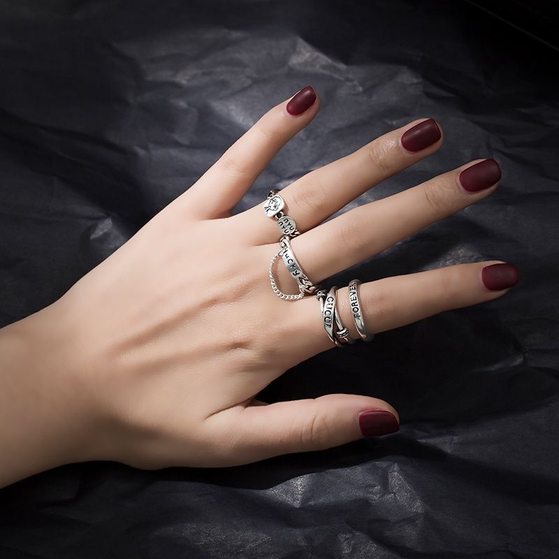 Nhẫn Mở Phong Cách Hip Hop Đơn Giản Thời Trang Cho Cặp Đôi