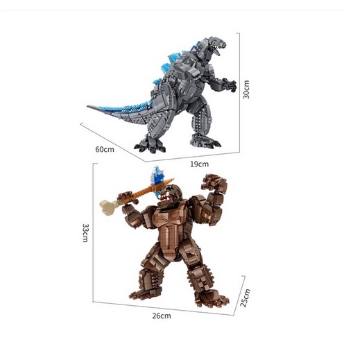Lắp Ráp Lego Panlos 687002 - Xếp Hình Đại Chiến KINGKONG VÀ GODZILLA - Mô Hình KINGKONG 1803 Mảnh
