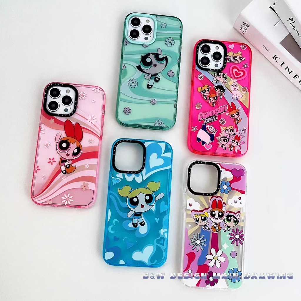 Ốp Điện Thoại Mềm Trong Suốt Chống Sốc In Hoạt Hình Powerpuff Girls Cho iPhone 13 12 11 Pro MAX 7Plus 8Plus X XS MAX XR