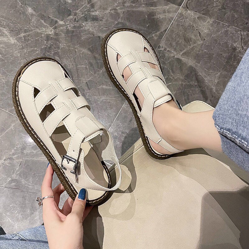 Dép sandal trắng cut out cực xinh style ullzang G076