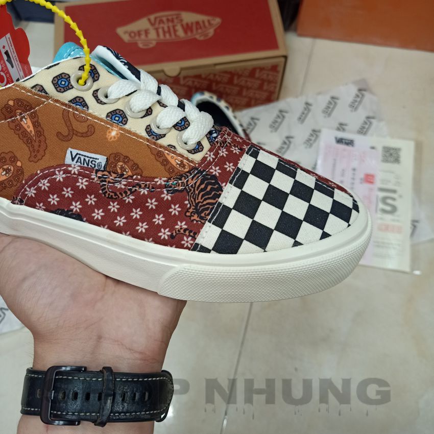 Giày thể thao nam nữ vans old skool màu thổ cẩm era tiger patchwork cổ thấp