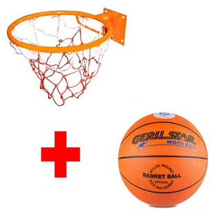 Combo vành bóng rổ 38cm và quả bóng rổ Geru Star số 7