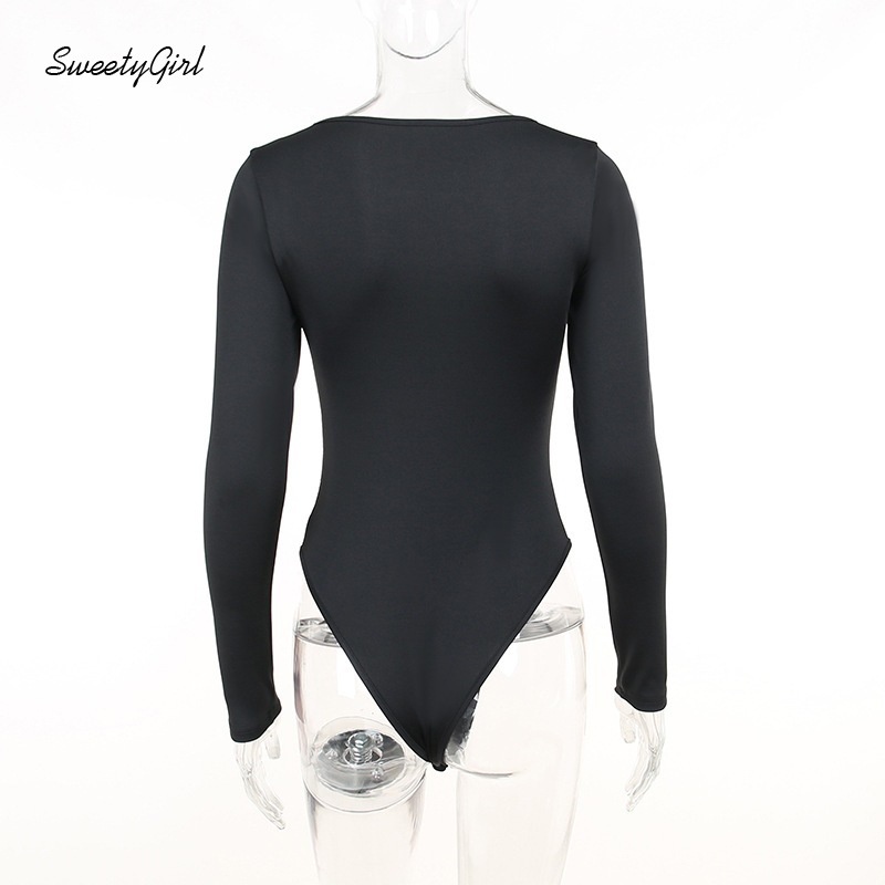 Áo Liền Thân Tay Dài Cổ Chữ V Khoét Sâu Màu Sắc Trơn Quyến Rũ Dành Cho Nữ 2022