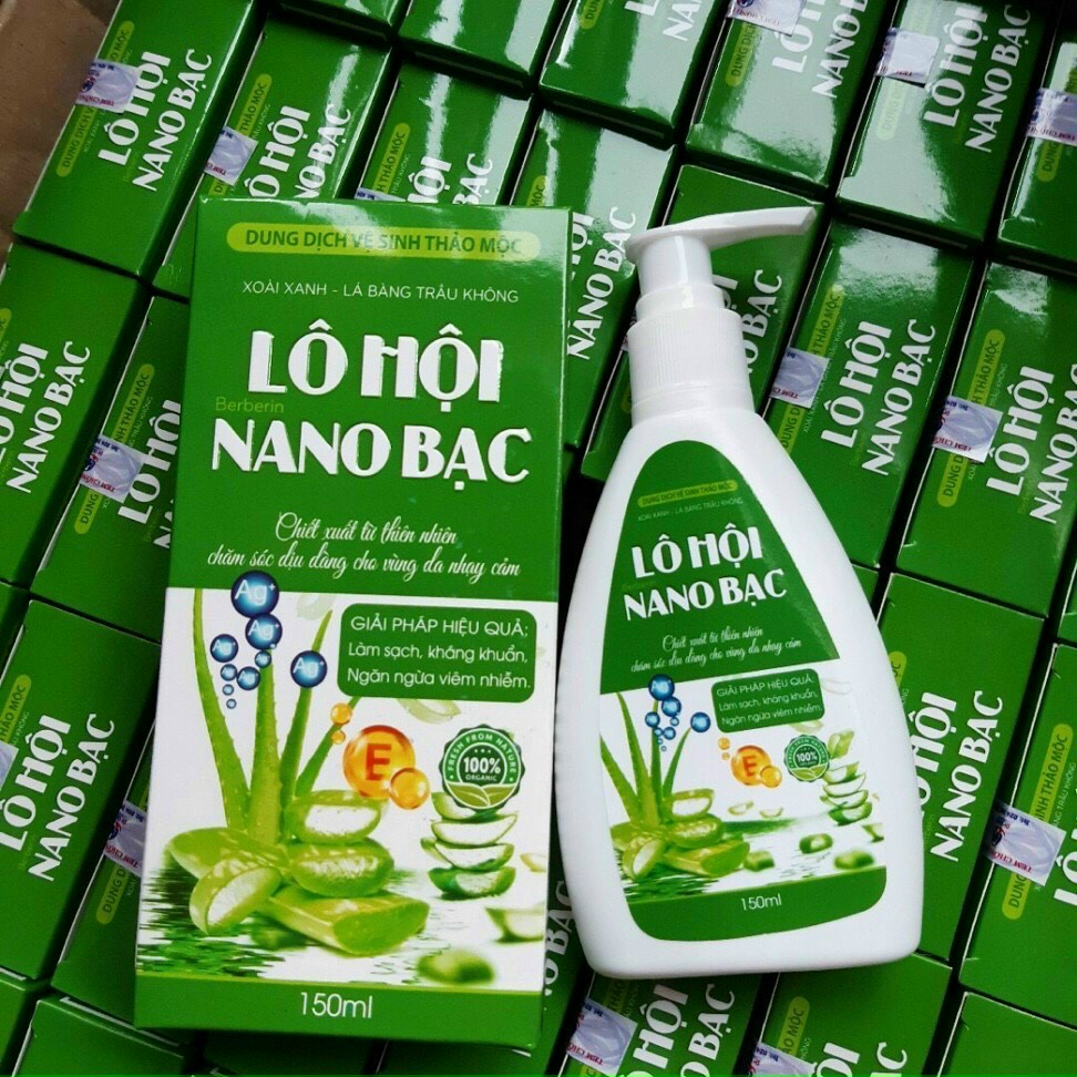 Dung dịch vệ sinh phụ nữ Lô hội nano bạc xoài xanh, trầu không Nước rửa phụ khoa hàng ngày ddvs