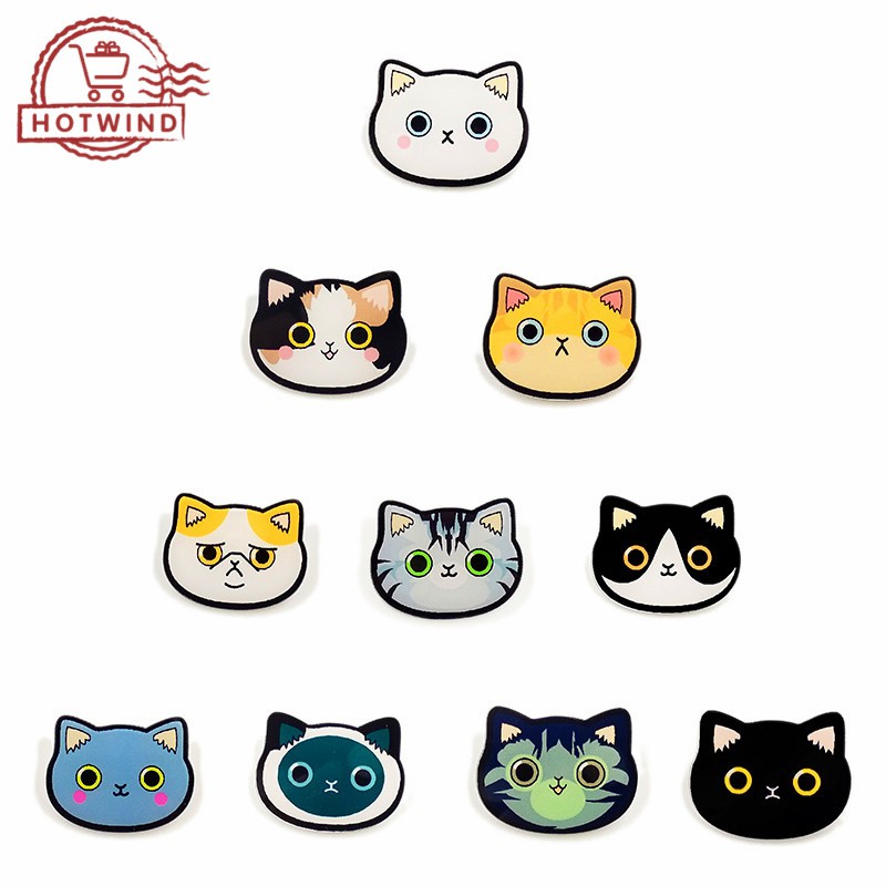 Trâm cài áo bằng kim loại hình chú mèo ngộ nghĩnh xinh xắn dễ thương