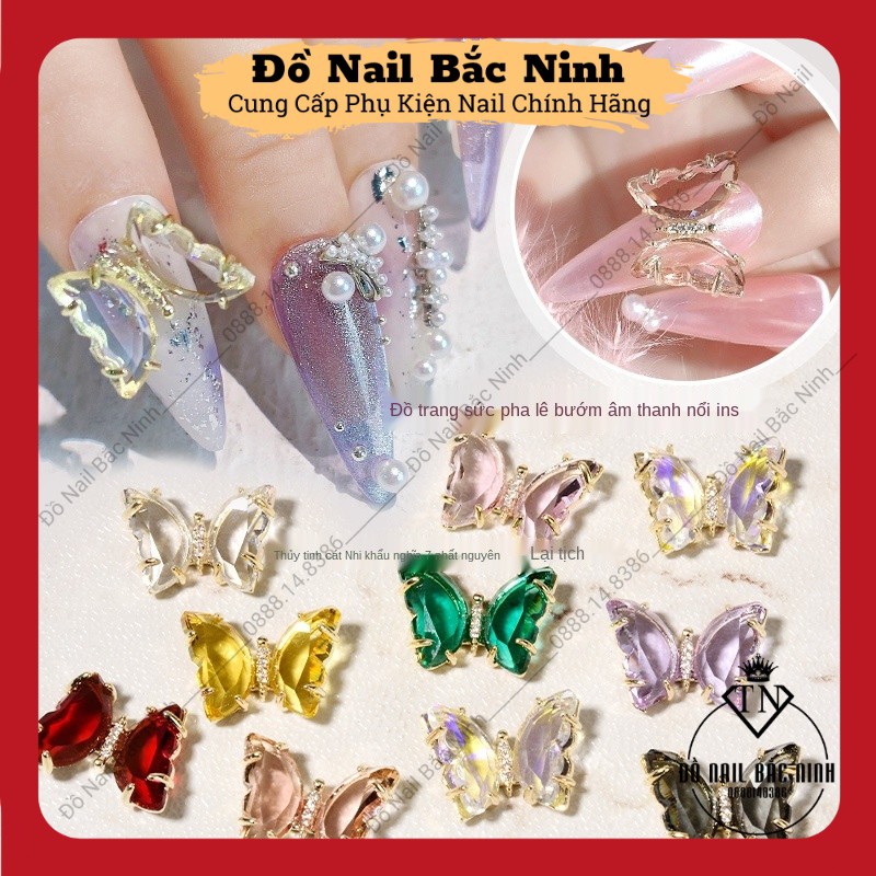 Charm Nail Bướm Đá Pha Lê Cao Cấp Trang Trí Móng Siêu Xinh