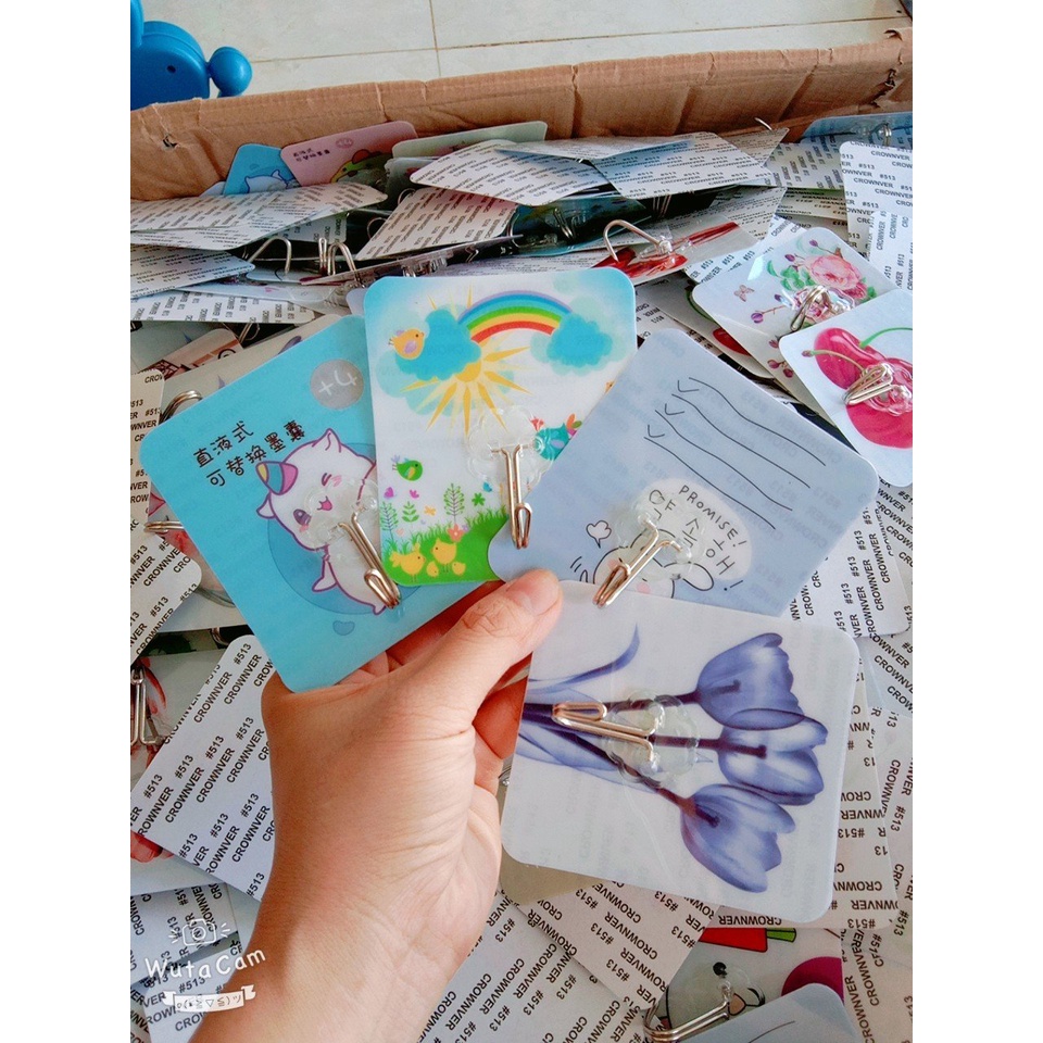 Móc dán Tường 3D in Hình Siêu Dính, Chiu Lực