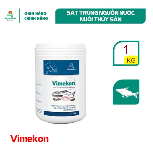 Vemedim Vimekon cá dùng sát trùng nguồn nước nuôi cá, lon 1kg