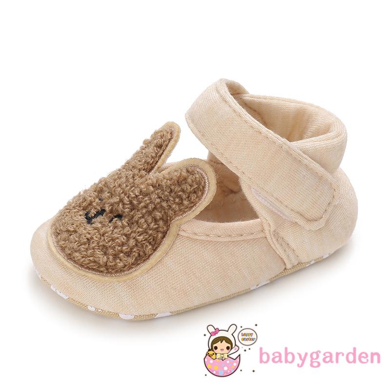 Giày Chống Trượt Thoáng Khí In Hình Thỏ/Gấu Hoạt Hình Cho Bé 0-12 Tháng Tuổi
