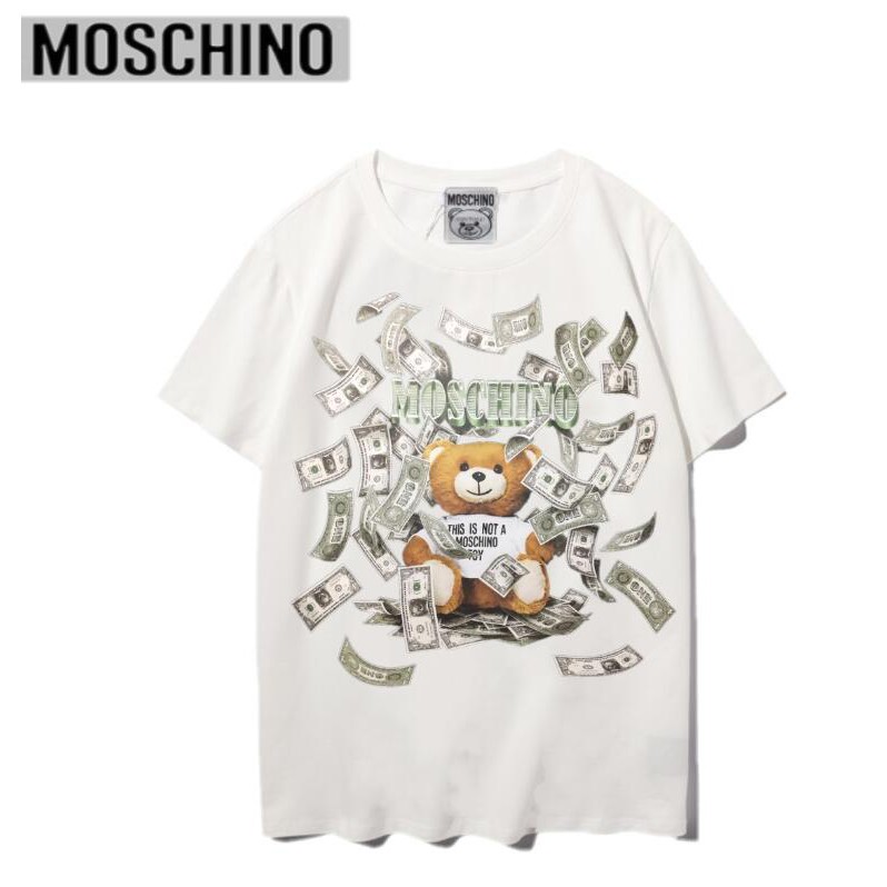 Áo Thun Chất Liệu Vải Cotton Tay Ngắn Có In Hoạ Tiết Moschino