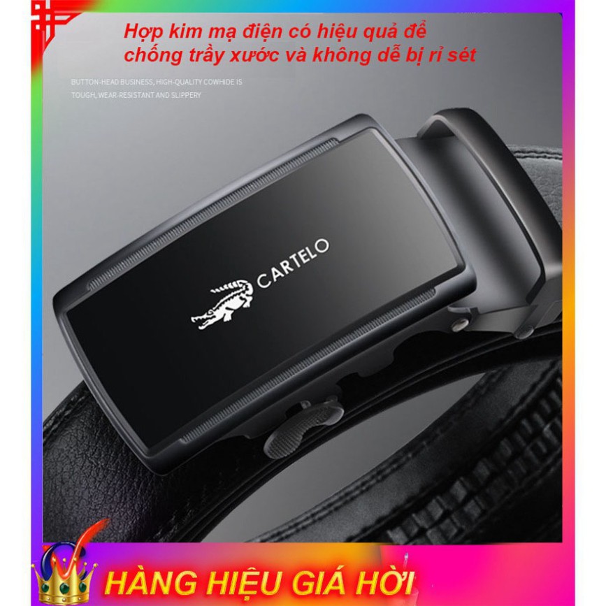 HOT-HOT-HOT Thắt Lưng Nam ⚜️FREESHIP⚜️ Thắt Lưng Nam Da Cao Cấp CARTELO 5E hàng xịn full box GM