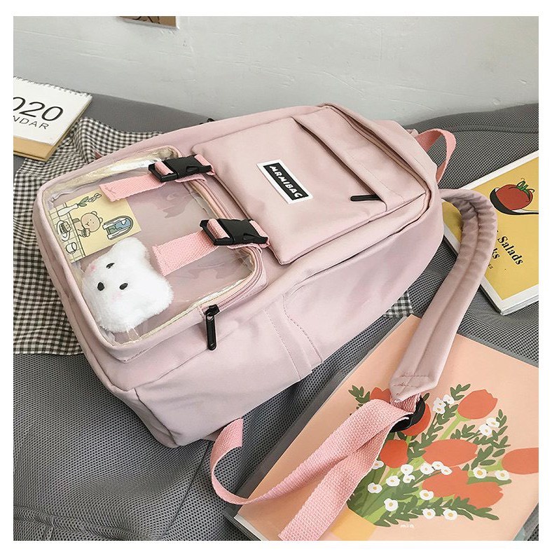 Balo thời trang nam nữ cặp sách đi học kích cỡ lớn nhiều ngăn đựng chất vải canvas bền đẹp chống thấm nước