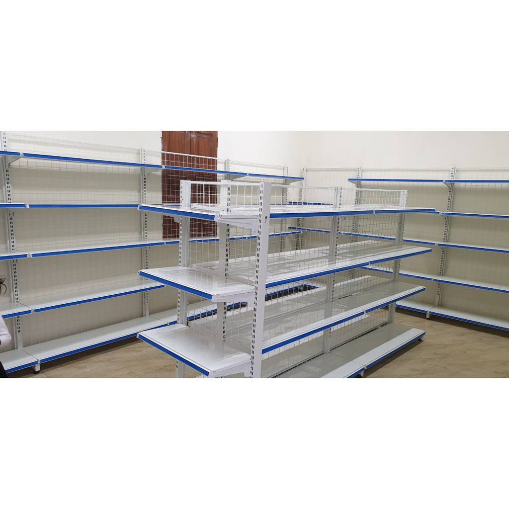 Kệ siêu thị đôi D1200xR780xC1500x4 tầng bộ độc lập