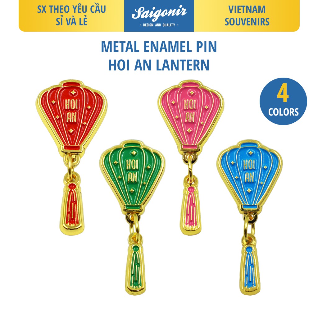 Pin Cài Áo Đèn Lồng Saigonir-Huy Hiệu-Ghim Cài Áo, Mũ, Balo, Túi Xách-Enamel Pin-Vietnam Souvenir-Quà Lưu Niệm Việt Nam