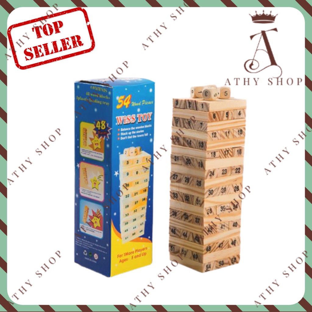 BỘ TRÒ CHƠI RÚT GỖ 2 LOẠI HỘP LỚN HOẶC NHỎ rút thanh gỗ tháp xếp đồ chơi trẻ em luyện tính cẩn thận và khéo léo