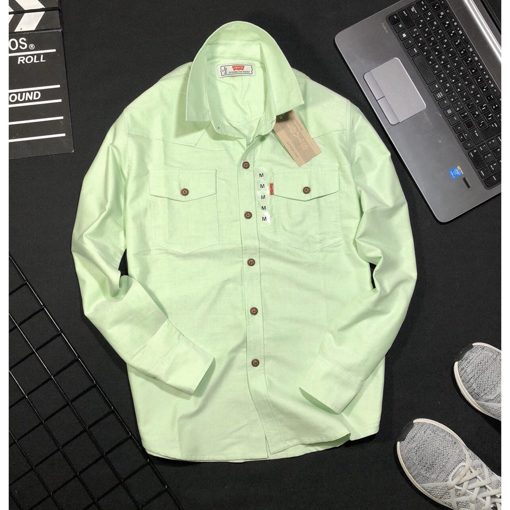 ÁO SƠ MI NAM 2 TÚI TRẮNG