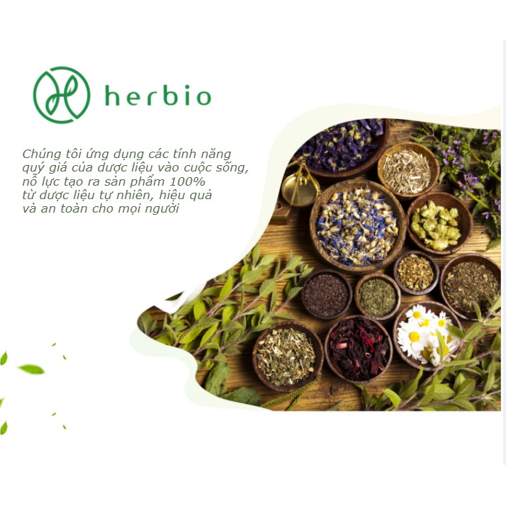 Trà thảo mộc Kim Ngân Hoa Herbio , có vị thơm tự nhiên từ hoa , giúp nâng cao sức đề kháng , hộp 12 gói , gói 3g