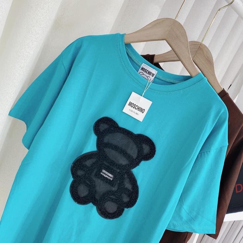 Áo phông XANH thêu gấu đen nổi (kèm ảnh thật,video) | BigBuy360 - bigbuy360.vn