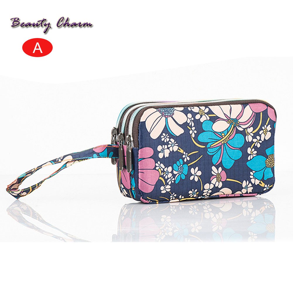 ✦✦ Ladies Cute 3 Layer Portable Wallet Bag Purse Zipper Handbag Phone Bag Credit Wallet Card Holder