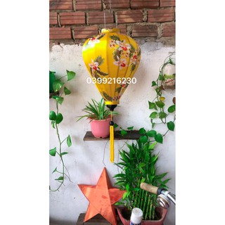 Đèn lồng Hội An 45cm vải phi 3d hoa văn đẹp mắt.