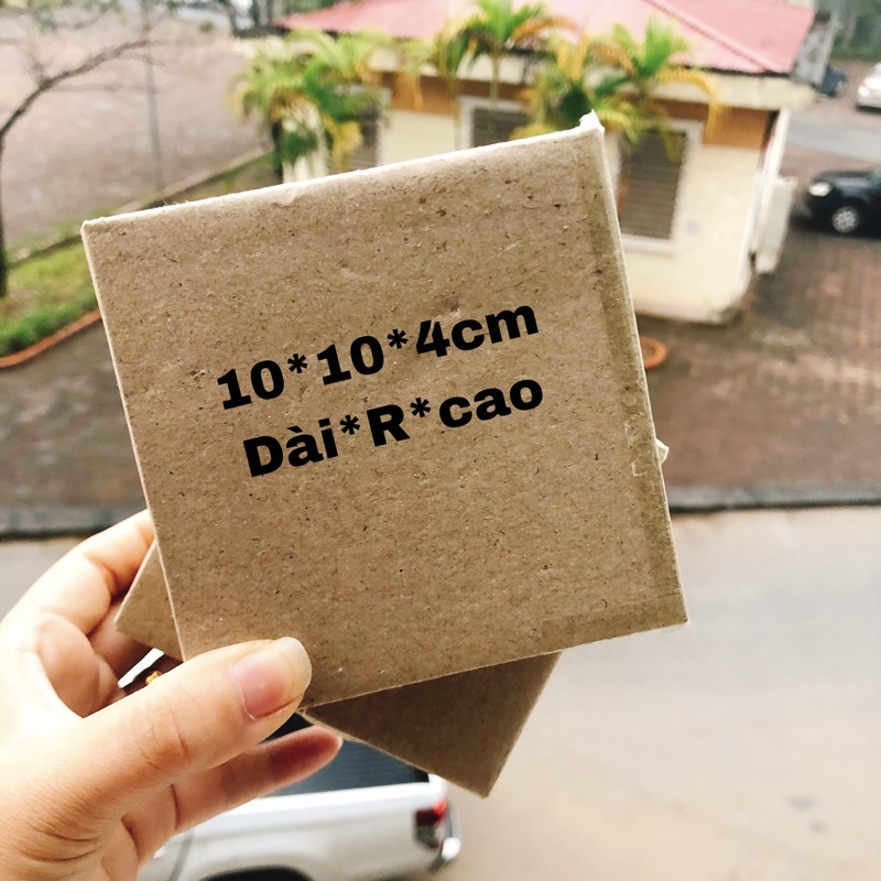 10 hộp carton cỡ nhỏ 10*10*4cm dùng đựng trang sức, gói hàng nhỏ gọn - bao bì Bảo Nam