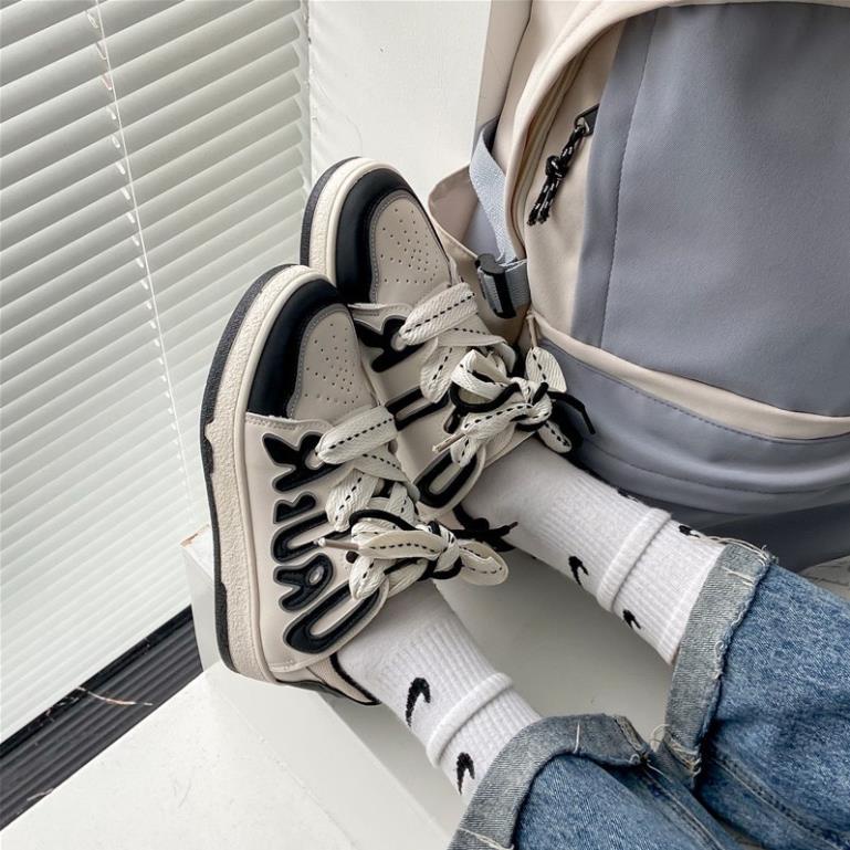 Giày thể thao nữ độn đế DPIDE cao cấp Giầy sneaker đen trắng phong cách Ulzzang Hot trend 2022