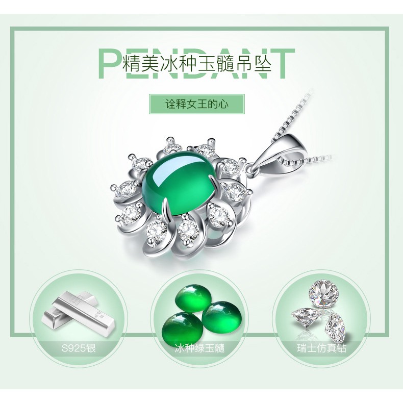 Dây chuyền/Mặt dây chuyền mạ bạc 925 tự nhiên phong cách Hàn Quốc qu-5598