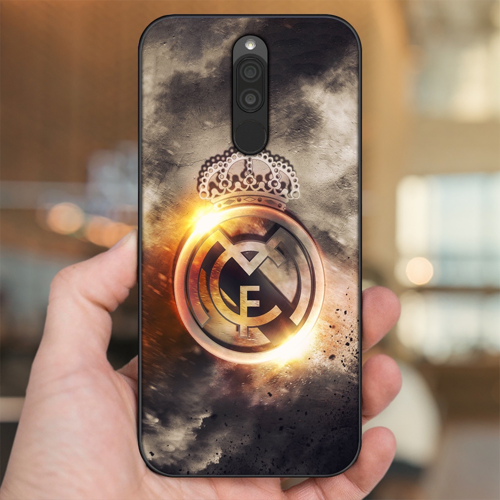 Ốp lưng Xiaomi Redmi 8 viền đen in hình Real Madrid