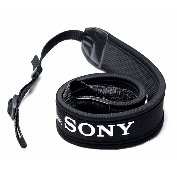 Dây đeo cổ máy ảnh chống mỏi chữ Sony có mút đệm dày dặn êm ái