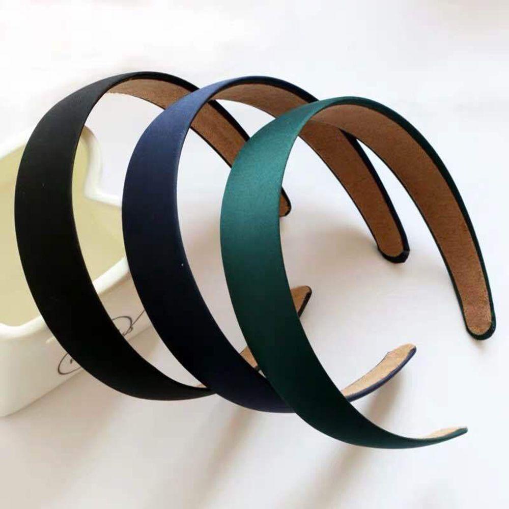 Băng Đô Bản Rộng Bằng Satin Màu Trơn Thời Trang Cho Nữ