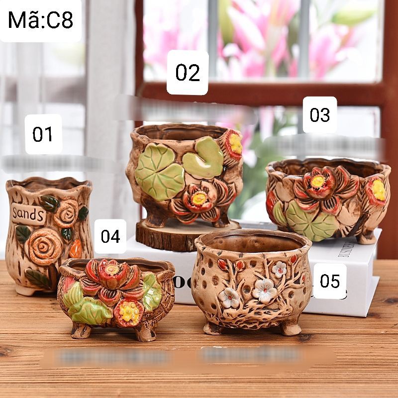 Chậu Gốm Trồng Cây cảnh Mã:C8