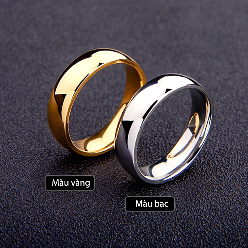 Nhẫn nam trơn, chất liệu titan sẵn 2 màu bạc và vàng cực đẹp