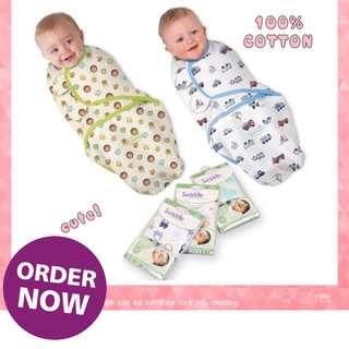 Ủ kén cho bé sơ sinh chăn quấn chất cotton 100% cho trẻ em Swaddle Me chính hãng