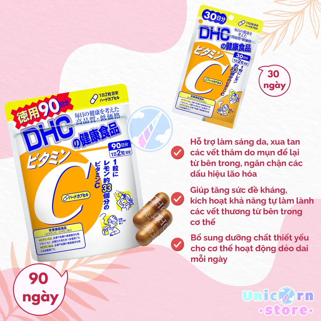 Viên Uống Tăng Sức Đề Kháng DHC Vitamin C Hard Capsule | Thế Giới Skin Care