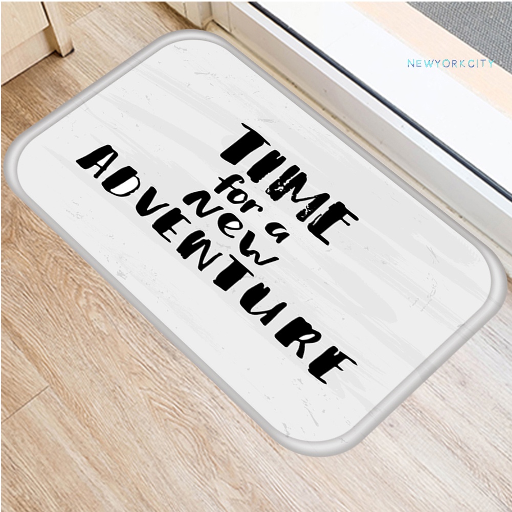 Thảm lót cửa chùi chân Chống Trượt In Câu Tục Ngữ Tiếng Anh Phong Cách Vintage