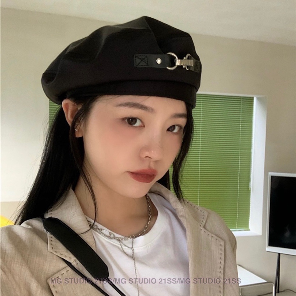 Mũ beret MG STUDIO thiết kế khóa cài kim loại thời trang