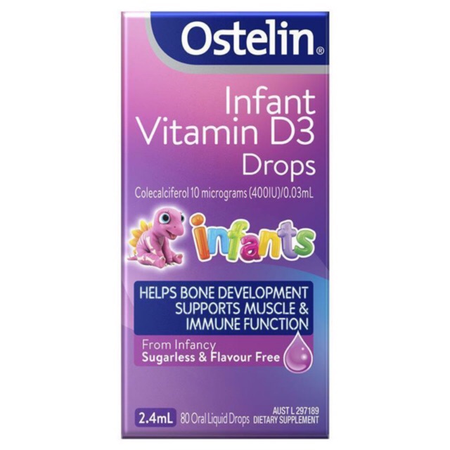 Vitamin D3 dạng giọt Ostelin 2.4mL cho trẻ từ sơ sinh
