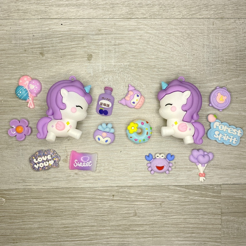 SET CHARM PONY NHỎ TÍM TRANG TRÍ DÉP SỤC