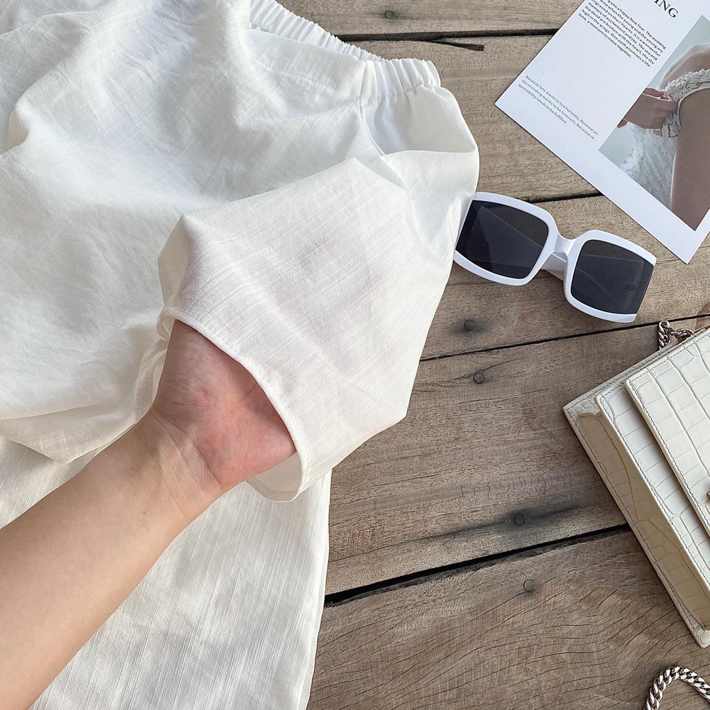 Set đũi trắng trễ vai siêu xinh kèm ảnh thật size S đến 3XL | BigBuy360 - bigbuy360.vn