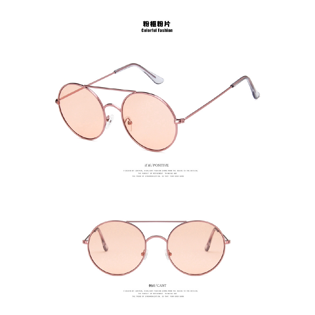 Samjune Fashion New  Round Sunglasses Women Vintage Metal Frame