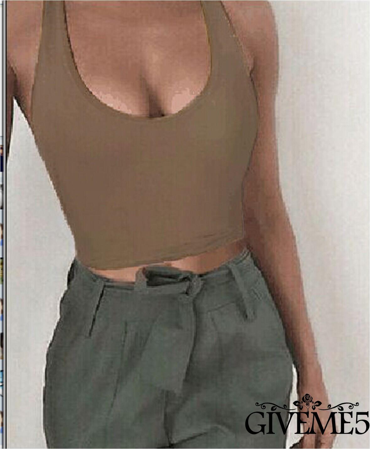 Áo Croptop Cổ Tròn Không Tay Thời Trang Cho Nữ | BigBuy360 - bigbuy360.vn